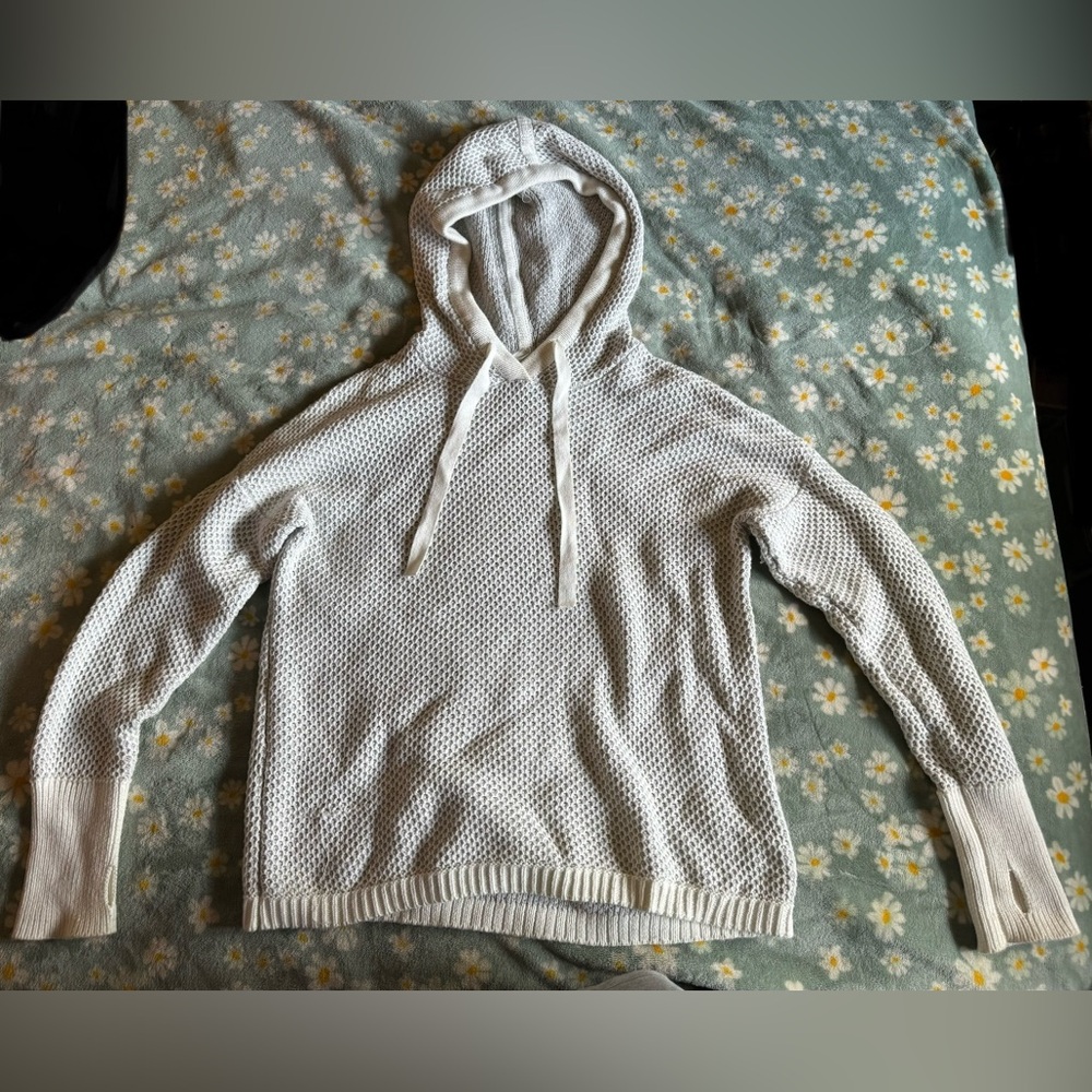 Rachel Zoe 100% Cotton White Textured Hoodie